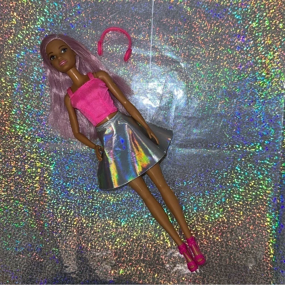Barbie POP STAR YOU CAN BE Doll ANYTHING 2018 Purple Hair Headphones Restyled